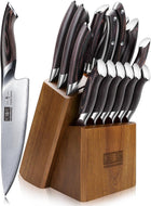 HOSHANHO 16PCS Knife Set, Ultra Sharp Japanese Kitchen Knife Set with Block | Japanese High Carbon Stainless Steel Cooking Knife set, Multipurpose Chef Knives Set with Sharpener, Ergonomic Handle, Gifts