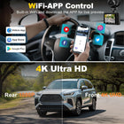 Dash Camera, 4K/1080P Front and Rear Dash Camera, Built-in 5GWiFi, Dash Camera with 64GB SD Card, 2\ Full HD IPS Display, for App Control, G-Sensor, Loop Recording and Mode
