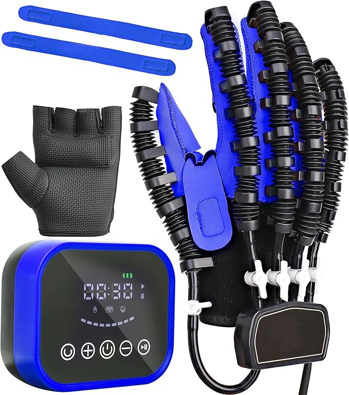 Rehabilitation Robot Gloves Upgrade Hemiplegia Hand Stroke Recovery Equipment with USB Chargeable and Strength Adjustment