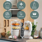Babymoov Duo Meal Station 6-in-1: Multi-Speed Baby Food Maker, Steamer & Puree Blender, Baby Food Processor that Warms & Defrosts, Bottle Sterilizer (Nutritionist Approved), Mineral Beige