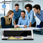 13 Inch Wide Laminator Machine for 3 to 10 Mil Pouches, 800W 4-Roller Commercial and Home Laminating Machine with 30 Pcs 3Mil and 20 Pcs 10Mil Laminating Sheets, Thermal and Cold A3 Laminator