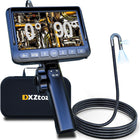 DXZtoz Dual-Lens Articulating Borescope Endoscope With 0.33in Two-Way Articulated Snake Camera, 5\'\' Dual Screen, 1080P Inspection With Light for Automotive Home Mechanics-5FT