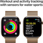 Apple Watch Series 10 [GPS + Cellular 46mm] with Gold Titanium Case with Gold Milanese Loop - M/L. Fitness Tracker, ECG App, Always-On Retina Display, Carbon Neutral with AppleCare+ (2 Years)