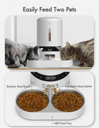 PETLIBRO Automatic Cat Feeder, 4-6L Auto Cat Dry Food Dispenser with Desiccant Bag, Portion Control 1-4 Meals per Day & 10s Voice Recorder for Small & Medium Pets (2/5L, White)