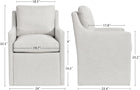 DUHOME Upholstered Dining Chair with Casters,Linen Armchair for Living Room,Side Deskchair with 4 Casters,Modern Accent Armchair with Rollers for Bedroom Reading Room Waiting Room Kitchen Dining Room