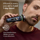 Philips Electric Shaver Series i9000 Prestige, Wet & Dry with Dual Precision Blades & Motion Control Sensor, Mystic Blue, XP9201/20