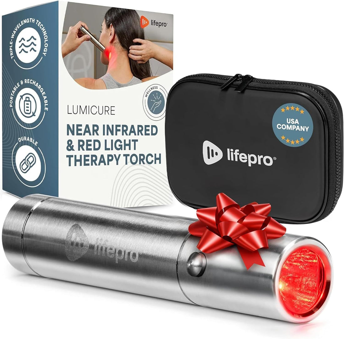 Lifepro Lumicure Pro Red Light Therapy Device for Body & Face – Infrared Therapy Torch with Three Wavelengths 420nm,660nm & 900nm – Portable Pocket Size NIR Device for Wellness