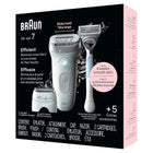 Braun Silk-épil 7 Epilator, Wet and Dry, Wide Head, Includes Venus Intimate Razor, Shaver Head and Trimmer Comb, SE7-141