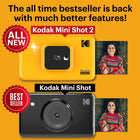 Kodak Mini Shot 2, Portable Wireless Instant Camera and Photo Printer, Compatible with iOS, Android & Bluetooth, Real Photo (2.1”x3.4”), 4Pass Technology & Laminating Finish, Premium Quality – Yellow