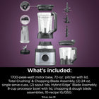 Ninja Detect Power Blender & Food Processor, TB400C, 1700W, 72oz/2.1L | BlendSense auto-adjusts speed & time. 72oz/2.1L pitcher, 65oz/1.9L processor bowl, (2) 24oz/710mL cups.