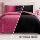 Juicy Couture Plush Reversible Cheetah Bows 3-Piece Twin/Twin XL Comforter Set with Decorative Pillow
