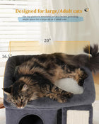 Aechonow Cat Tree Tower for Large Cat, Arbre à Chat Pour Grands Chats, 20 * 16.5 Inch Spacious Perch for Adult Cats, Cat Toy and Scratching Post, Dark Gray