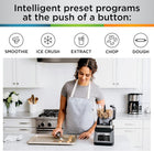 Ninja BN801C, Professional Plus Kitchen System With Auto-iQ, 72oz Pitcher, Black/Silver, 1400W (Canadian Version) | 1400-peak-watt motor with Total Crushing pitcher, 64oz/1.9L processor bowl & (2) 24oz/710mL cups.