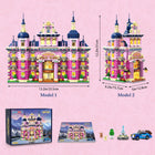 INSOON Pink Estate House Building Set with Lights, 3 Style Pinkspire Construction Model with Car Fountain, 1815 PCS Friends Villa Castle Building Block Kit Home Decor, Gift for Adults Boys Girls 8-12+