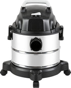Amazon Basics Stainless Steel Tank 4 gallon, 3 HP Powerful Suction Wet/Dry Vacuum for Garage and Car, Grey/Black