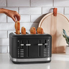 KitchenAid 4 Slice Toaster, KMT4109, Black Matte | Wide-range of toasting shades, Extra Wide Slots, high lift lever, Toasts bagels, english muffin, thick breads, Crumb Tray