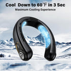 COMLIFE Neck Air Conditioner, 3-Speed Portable Neck Fan with Ice Cooler, 5000mAh Rechargeable Battery Operated Personal Air Conditioner, Hands-Free Bladeless Neck Fan for Sports Travel Outdoor Indoor