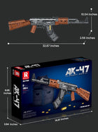 Reobrix 77005 AK47 Model Building Kit, Building Toys with Shooting Function, DIY Gifts Building Blocks Set for Teens and Adults, 1238 PCS Building Bricks, Eye-catching Collectible Model
