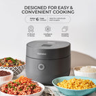 CUCKOO Rice Cooker 3 Cup Uncooked / 6 Cup Cooked, Modern Fuzzy Logic Rice Cooker Small with Delay Timer & Keep Warm Setting, Versatile Food Steamer for Cooking, Non-Stick Inner Pot, Gray (CR-0375FG)