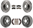 CMX Front Rear Disc Brake Rotors Ceramic Pads And Drum Kit Replacement For Pontiac Sunfire Chevrolet Grand Am Cavalier Sunbird Oldsmobile Achieva Buick Skylark Corsica Beretta Cutlass Calais