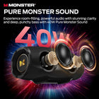 Monster S380 Bluetooth Speaker, Portable Speaker with 40W Stereo Sound, 20H Playtime, Bluetooth 6.0, IPX6 Waterproof, Support AUX/TF Card, TWS Pairing Wireless Speaker for Travel Party