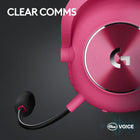 Logitech G PRO X 2 Lightspeed Wireless Gaming Headset: Detachable Boom Mic, 50mm Graphene Drivers, DTS:X Headphone 2.0—7.1 Surround, Bluetooth/USB/3.5mm Aux, for PC, PS5, PS4, Switch - Magenta