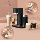 Mr. Coffee 4-in-1 Single-Serve Latte, Iced and Hot Coffee Maker | Coffee Machine with Milk Frother, Tumbler and Reusable Filter | Black