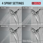 Delta Faucet Arvo 14 Series Single-Handle Shower Faucet, Shower Trim Kit with 4-Spray In2ition 2-in-1 Dual Hand Held Shower Head with Hose, Chrome 142840-I (Valve Included)