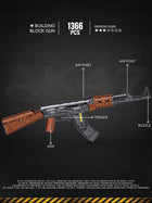 Reobrix 77005 AK47 Model Building Kit, Building Toys with Shooting Function, DIY Gifts Building Blocks Set for Teens and Adults, 1238 PCS Building Bricks, Eye-catching Collectible Model