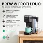 Tastyle Single Serve Coffee Maker with Built-in Detachable Milk Frother, Iced and Hot Coffee Machine for K Cup & Grounds, 40oz Removable Water Reservoir, 6 Cup Sizes, Fits 7.3\ Travel Mug, Black