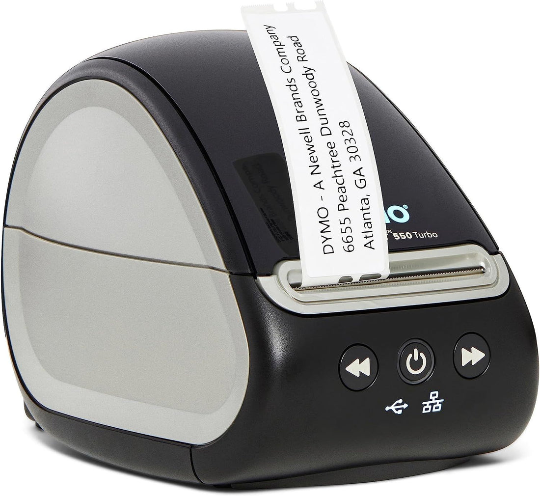 DYMO LabelWriter 550 Turbo Label Printer, Label Maker with High-Speed Direct Thermal Printing, Automatic Label Recognition , Prints Variety of Label Types Through USB or LAN Network Connectivity