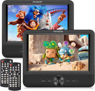 FANGOR 7.5 Dual Portable DVD Player for Car, Car DVD Player Dual Screen Play a Same or Two Different Movies with Headrest Strap, Regions F-r-e-e, Support Last Memory, AV Out & in, USB/SD Card