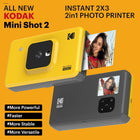 Kodak Mini Shot 2, Portable Wireless Instant Camera and Photo Printer, Compatible with iOS, Android & Bluetooth, Real Photo (2.1”x3.4”), 4Pass Technology & Laminating Finish, Premium Quality – Yellow