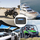 Marine Stereo Radio FM/AM USB for ATV UTV RZR XP900 Motorcycle Boat Golf Cart Truck SPA Powersports Car Vehicles Headunit Sound System Compatible with Bluetooth