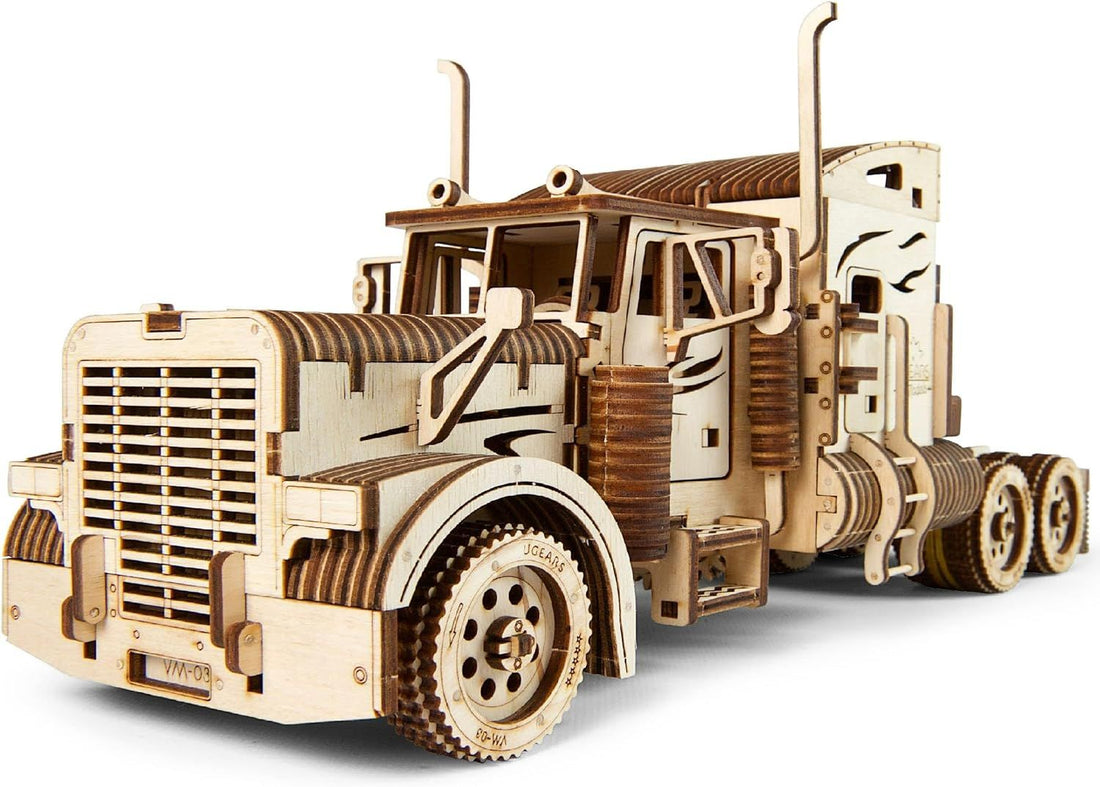 UGEARS 3D Puzzles for Adults Heavy Boy Truck Mechanical Models Wooden Puzzle Brain Teaser Construction Craft Kits for Adults 14+ DIY Puzzle Learning Toys Eco Friendly Woodcraft Building Set