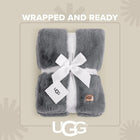 UGG Euphoria Throw Blanket, Plush Faux Fur Blanket, 50\ x 70\, Grey Blue | Reversible Fluffy Faux Fur to Ultra Soft Microfiber, Ultra Plush, OEKO-TEX Compliant, Machine Washable, All-Season Décor