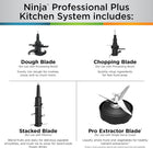 Ninja BN801C, Professional Plus Kitchen System With Auto-iQ, 72oz Pitcher, Black/Silver, 1400W (Canadian Version) | 1400-peak-watt motor with Total Crushing pitcher, 64oz/1.9L processor bowl & (2) 24oz/710mL cups.