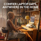 Logitech Casa Pop Up Desk Kit with Laptop Stand, Wireless Keyboard & Touchpad, Bluetooth, USB C Charging, for Laptop/MacBook (10” to 17”) - Windows, macOS, ChromeOS - Classic Chic, Green/Black