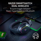 Razer Barracuda X Chroma Wireless Gaming Headset: 2.4GHz Wireless & Bluetooth - Lightweight - Chroma RGB - 40mm Drivers - Cardioid Mic - 70 Hr Battery - for PC, Mac, PS5, Switch, Smartphone - Black