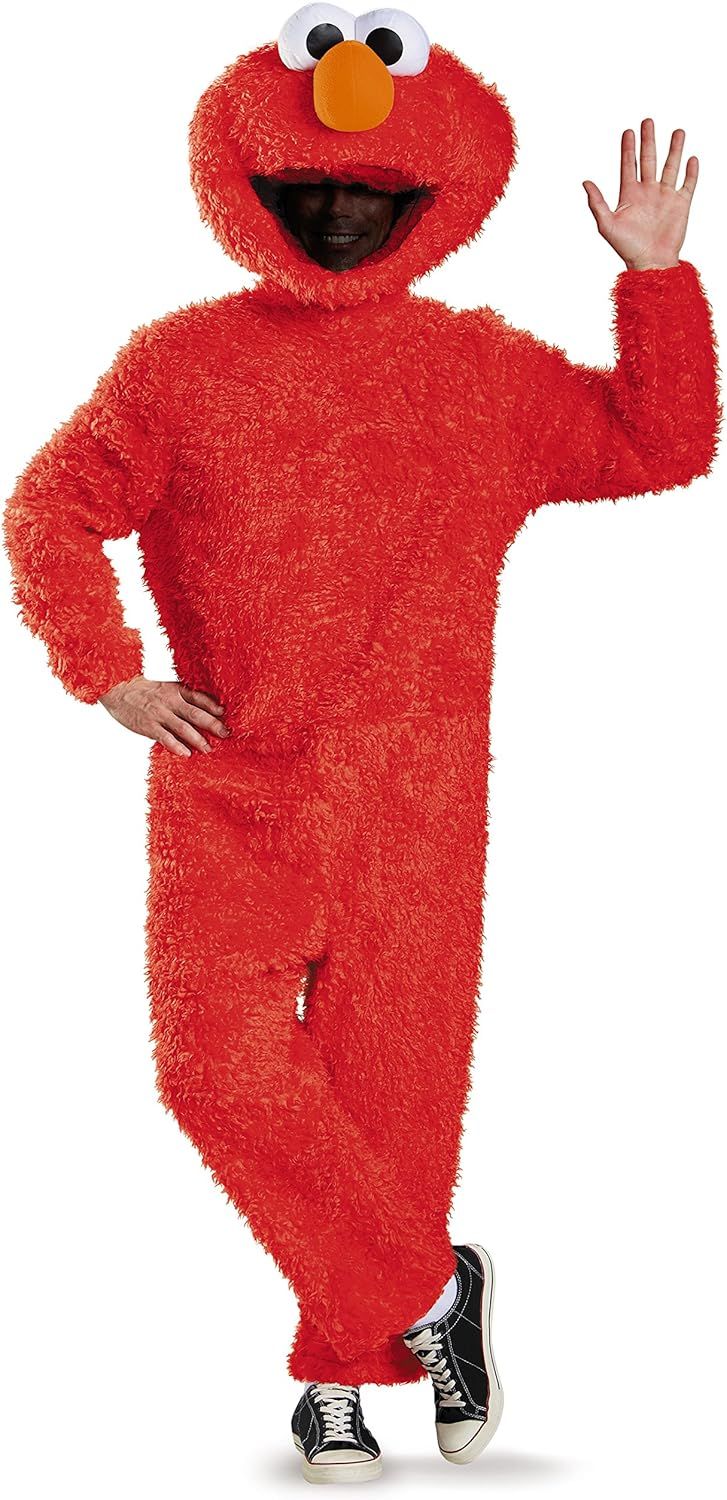 Disguise Men\'s Full Plush Elmo Prestige Adult Costume