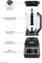Ninja BN701C, Professional Plus Blender with 72oz Pitcher and Auto-iQ Presets, Black/Grey, 1400W (Canadian Version)