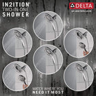 Delta Faucet Arvo 14 Series Single-Handle Shower Faucet, Shower Trim Kit with 4-Spray In2ition 2-in-1 Dual Hand Held Shower Head with Hose, Chrome 142840-I (Valve Included)