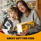 Remote Control Heavy Duty Excavator Toys for Boys, 3 in 1 RC Excavator with Metal Bucket, Rock Breaker and Grapples, 680° Rotatable Lights Sounds RC Construction Vehicle Toys for Boys