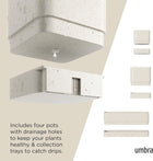 Umbra Cubiko Wall-Mount Planter with Four Adjustable Pots, Suitable for Indoor or Outdoor Use, Sand