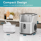EUHOMY Nugget Ice Makers Countertop, Pebble Ice Maker Machine with 35lbs/24H Soft Ice, Self-Cleaning Sonic Ice Maker with Ice Scoop&Basket for Home/Kitchen/Office(Stainless Steels)