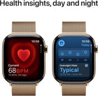 Apple Watch Series 10 [GPS + Cellular 46mm] with Gold Titanium Case with Gold Milanese Loop - M/L. Fitness Tracker, ECG App, Always-On Retina Display, Carbon Neutral with AppleCare+ (2 Years)