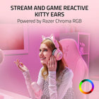 Razer Kraken Kitty V3 Pro Wireless RGB Gaming Headset: Chroma RGB Kitty Ears - 2.4 GHz, Bluetooth 5.3, USB A - Super Wideband Mic - 40mm Drivers - THX Spatial Audio - Comfortable Ear Cushions - Pink