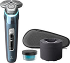 Philips Shaver Series 9000, Wet and Dry Electric Shaver, with Lift & Cut Shaving System and SkinIQ Technology, Pop-up Trimmer, Cleaning Pod, and Travel Case, Ice Blue, Model S9982/50
