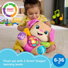 Fisher-Price Laugh & Learn Smart Stages Sis, Multilanguage | English, French, Spanish, Portuguese, Pink Plush Toy, Music & Lights, 5 Activations, Baby & Toddlers Ages 6+ Months