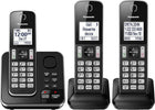 Panasonic DECT 6.0 Expandable Cordless Phone with Answering Machine and Call Block - 3 Cordless Handsets - KX-TGD393CB (Black)